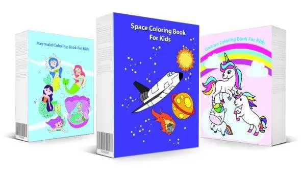 3-in-1 Coloring Book Pack: Mermaids, Space & Unicorns - PlrHero.com