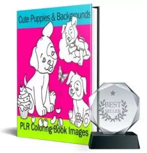 Cute Puppy & Background Coloring Book
